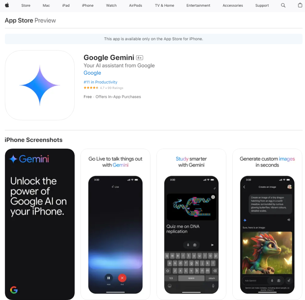 Google Gemini iOS App 已悄悄亮相，Gemini Live 也能用 - 電腦王阿達