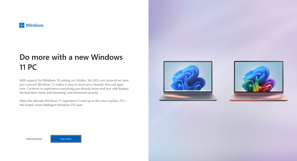 用戶回報系統出現更多全螢幕蓋板 Windows 11 廣告