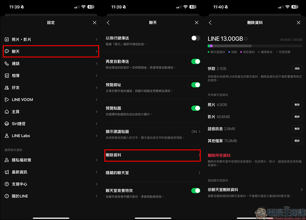 LINE 瘦身大挑戰！這方法讓 LINE 佔用空間少超過 50%！ - 電腦王阿達