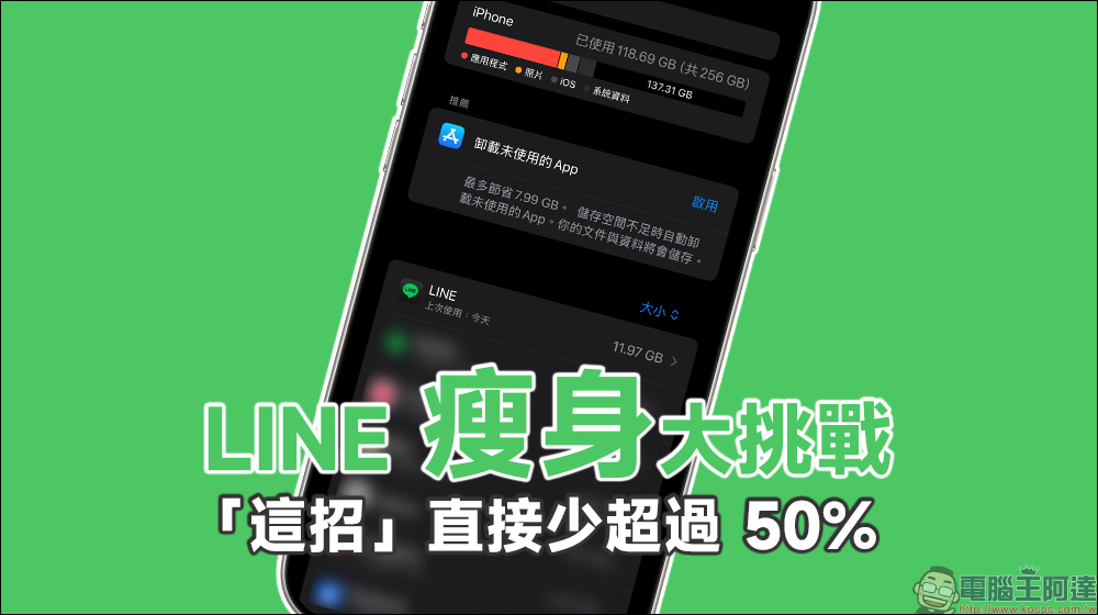 LINE 瘦身大挑戰！這方法讓 LINE 佔用空間少超過 50%！ - 電腦王阿達