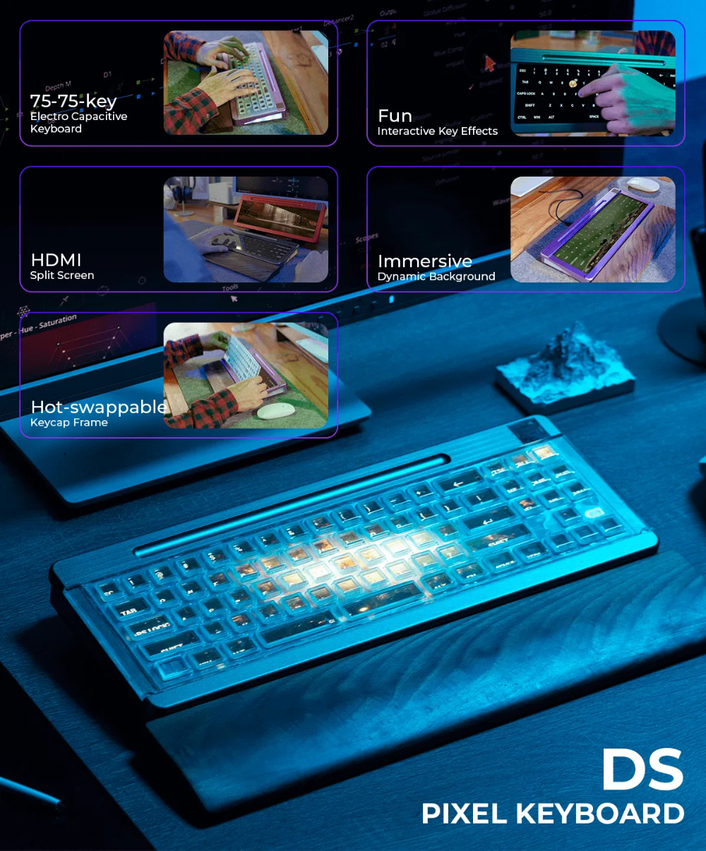 長得像機械鍵盤的觸控鍵盤 DS Pixel Keyboard，將帶給你傳統與數位的各種碰撞 - 電腦王阿達