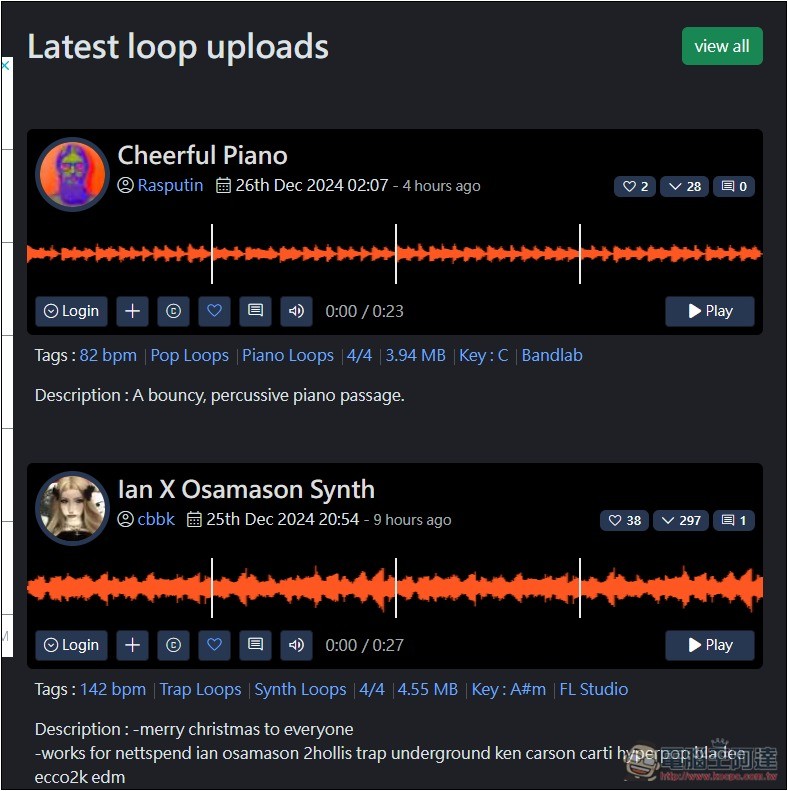 Looperman 循環音樂、無伴奏歌聲和人聲免費素材，每日更新，可商業用途 - 電腦王阿達