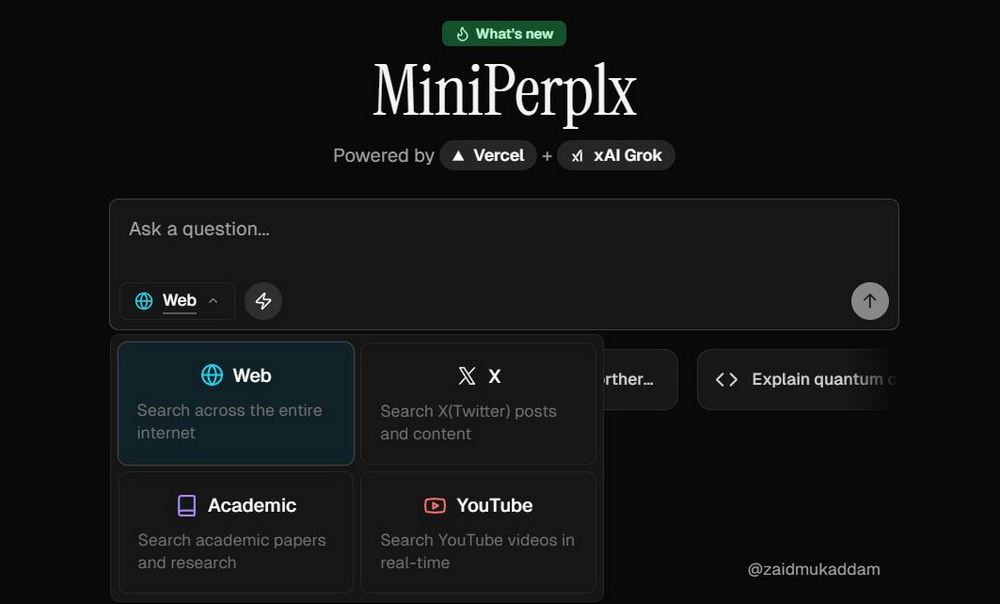 免費開源「MiniPerplx」AI搜尋引擎與 xAI 合作，可深入搜尋網路、學術內容、X 貼文及 YouTube 影片 - 電腦王阿達