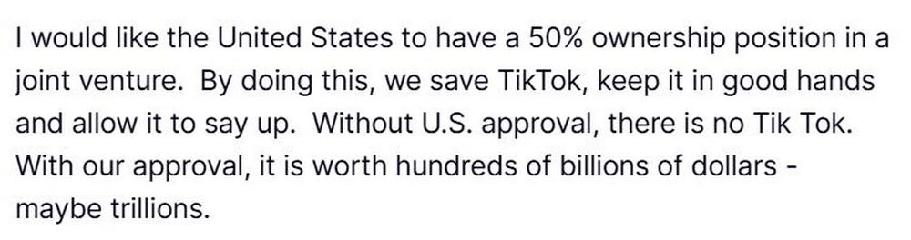 TikTok 禁令暫時解除！川普將發佈行政命令暫時解禁，並提出美國 50% 持股方案 - 電腦王阿達