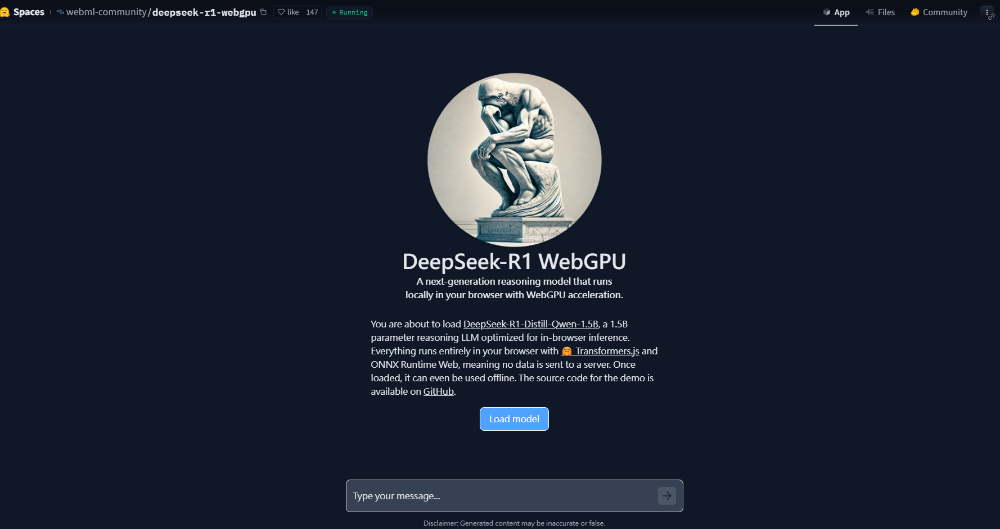 DeepSeek-R1 WebGPU 用瀏覽器就能本地運行號稱擊敗 GPT-4o、Sonnet 的 1.5B 模型 - 電腦王阿達