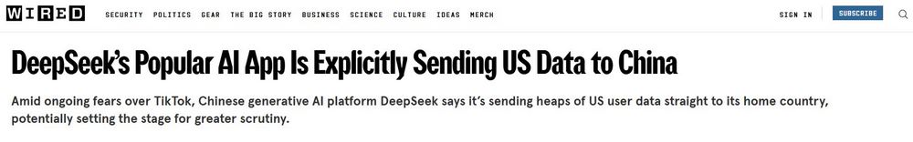 DeepSeek 隱私政策爭議：用戶數據將儲存在中國伺服器內，使用前先注意 - 電腦王阿達