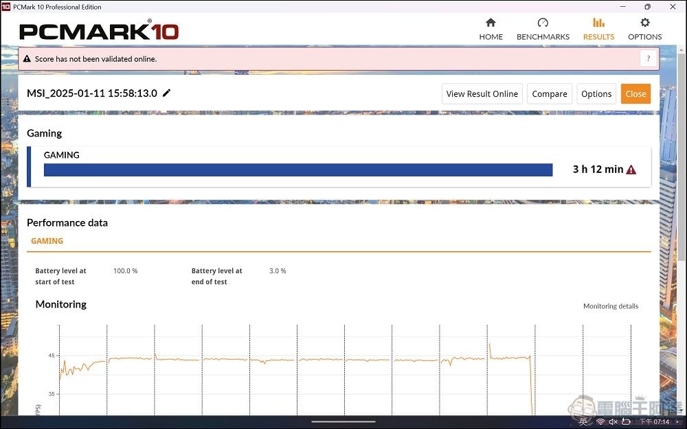 PCMARK AI效能 遊戲模式續航