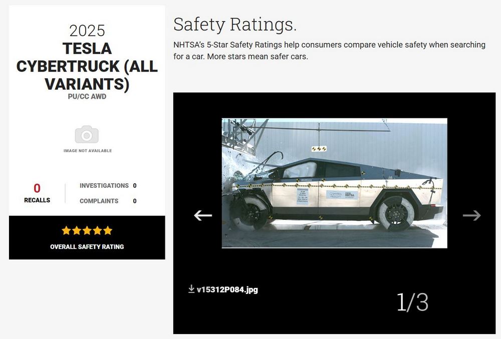 Tesla Cybertruck 安全性獲 NHTSA 認證！正面與側面碰撞均獲五星評價 - 電腦王阿達